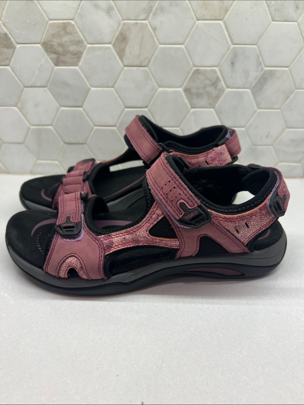 Abeo Wn 8N Huntington Leather Sport Sandals Women's Comfort Hiking Purple - Picture 2 of 7
